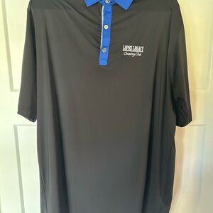 Footjoy Men's Black and Blue golf Polo Lopez legacy Country club